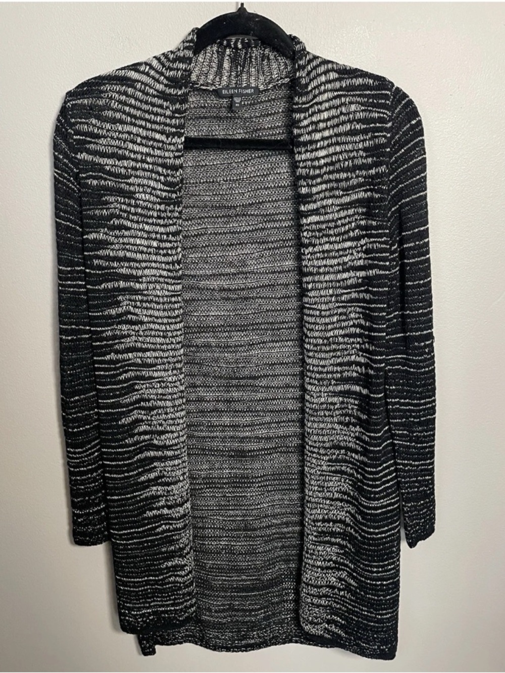Eileen Fisher Wool Linen Italian Yarn Cardigan Sweater Lagenlook Size XS